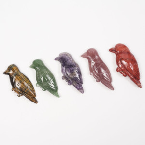 Statuetta di Corvo in Cristallo Naturale Intagliata a Mano, Scultura di Uccello in <span class=keywords><strong>Pietra</strong></span> Curativa Reiki, Decorazione per Casa e Altare - Product Image 2