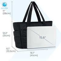Sac fourre-tout décontracté écologique avec fermeture éclair - Polyester doux recyclé 2-2,9 L Grande capacité extensible & MOQ 50 pièces