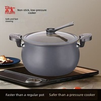Casserole à micro-pression en titane antiadhésive de 7 L, adaptée à tous les types de cuisinières, personnalisable, multifonctionnelle, pour sauces et soupes