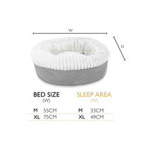 2025 Neue Version Mode Leinen Kaninchen Kunst pelz Plüsch Haustier Bett Donut Indoor Haustier Bett Anti-Rutsch Luxus Haustier Bett