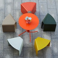 Ensemble table et chaises de café d'extérieur modernes, durables et imperméables, petite table de bar en fer pour jardin et cour, mobilier d'extérieur