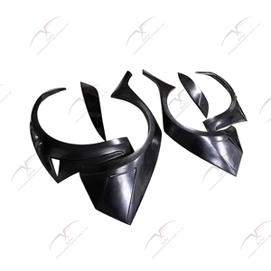 Kit Carrozzeria Larga Adatto per Tesla <span class=keywords><strong>Model</strong></span> 3 Kit Carrozzeria in Fibra di Vetro Passaruota Anteriori e Posteriori Parafanghi Modifica Paraurti Anteriore - Product Image 2