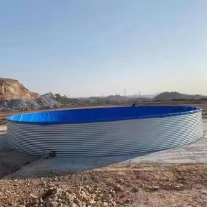 Factory Wholesale Hot <b>Sale</b> Large PVC <b>Tarpaulin</b> Aquaculture Tilapia Ras System Hot Galvanized Steel Fish Pond YUNMA Brand - Product Image 1