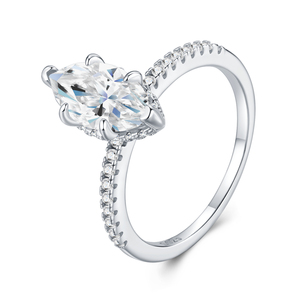 Anillo de Diamante Cultivado en Laboratorio de Alta Gama, Color D, 1.85ct, Corte Marquesa, Plata de Ley S925, Alto Pulido, Anillo de Boda para <span class=keywords><strong>Esposa</strong></span> - Product Image 6