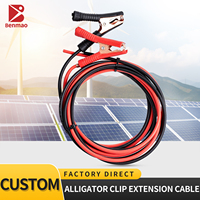 Câble solaire photovoltaïque, fil de connexion pour panneau solaire, connecteur PV vers pinces crocodiles, câble d'extension pour charge de batterie, personnalisable