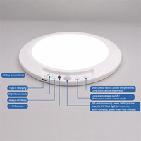 Plafonnier LED moderne sans fil rechargeable avec détecteur de mouvement 5W, fixation magnétique, 3 températures de couleur, télécommande, pour salon, chambre, entrée