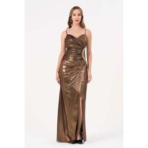 Elegante Vestido de Noche de Satén con Escote Corazón, Silueta Ajustada, Diseño Asimétrico, Cintura Natural, Color Mr - Product Image 4