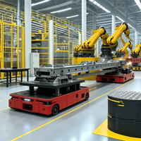 Véhicule à guidage automatique (AGV) sans bande magnétique, robot omnidirectionnel sans pilote, technologie SLAM laser, pour usine intelligente