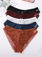 Culotte en Dentelle pour Femme Tendance, Broderie Sexy et Transparente, Nœud Tricoté Taille Basse ODM