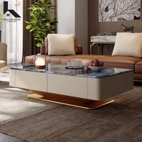 Meuble TV de luxe en bois massif avec plateau en pierre frittée, design moderne, écologique, pour salon, salle à manger et chambre