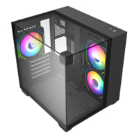 Nuevo Diseño de Caja de Ordenador para Juegos, Tres Paneles de Vidrio Templado, Caja de Ordenador de Escritorio, Gran Almacenamiento, Caja de PC Micro ATX