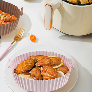 2025 populaire 8 pouces <span class=keywords><strong>pas</strong></span> <span class=keywords><strong>cher</strong></span> panier de cuisson réutilisable friteuse à Air alimentaire <span class=keywords><strong>Airfryer</strong></span> Silicone Pot - Product Image 4