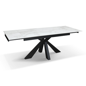 Table à manger extensible Luciano 160 à 240 cm, plateau en céramique, base en métal, usage intérieur - Product Image 2