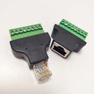 Adaptador de tornillo <span class=keywords><strong>RJ45</strong></span> a 8PIN Terminal verde sin soldadura Conector de red <span class=keywords><strong>RJ45</strong></span> Extensión de cabeza de cristal - Product Image 3