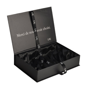 Custom Logo black Wig Packaging Box With Silk Satin Lined Luxury Magnetic Packaging Box For Hair Extension