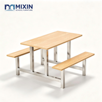 Table de salle à manger de haute qualité, ensemble de tables carrées pour cafétéria, table de restaurant moderne en acier, table de cantine rectangulaire sur mesure