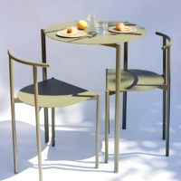 Ensemble table et chaises rondes en alliage d'aluminium tubulaire créatif pour extérieur, cour, jardin, balcon, restaurant, villa, café – Mobilier populaire
