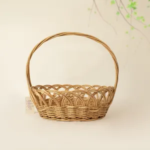 JY Cheap Wholesale Wicker Storage Baskets with Collapsible Handles