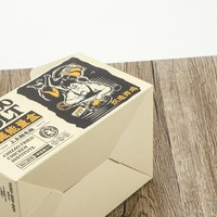 Boîte à poulet frit personnalisée avec poignée, résistante à la graisse, jetable, pour la vente en gros de plats à emporter en papier kraft