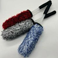 Brosse de nettoyage de roues de voiture en microfibre à long manche pour le detailing et l'entretien des jantes