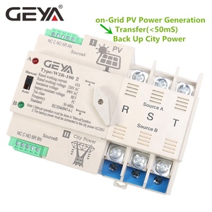 Interrupteur de transfert automatique solaire sur rail DIN GEYA pour système solaire 3P 63A AC220V MINI <span class=keywords><strong>ATS</strong></span> PV vers l'alimentation publique - Product Image 1