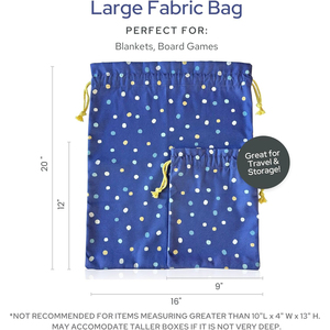 Sacchetto Personalizzato di Alta Qualità con Scritta '<span class=keywords><strong>È</strong></span> il Mio Compleanno', Borsa in Tela con Coulisse Blu a Pois per Regali di Compleanno e Viaggi - Product Image 4