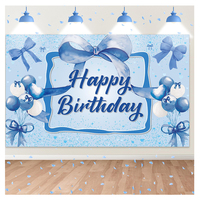 Bannière d'anniversaire personnalisée avec motif floral et papillon, toile de fond personnalisée pour la décoration de fête d'anniversaire des femmes et des filles