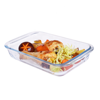 Ustensiles de cuisson en verre résistant au four, plats à four en verre borosilicate de haute qualité, plat rectangulaire, ustensiles de cuisson, couvercle en bambou, ovale