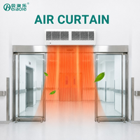 Beiaole 380/220V 160-110W Rideau d'air chaud électrique à flux croisé monté au plafond avec moteur AC en acier galvanisé et vent puissant pour centre commercial