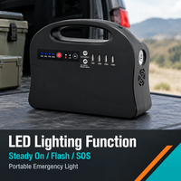 Station d'alimentation portable 146Wh 100W, alimentation 39600mAh AC DC USB, lumière LED, boussole pour le camping, les activités de plein air, les voyages et les situations d'urgence