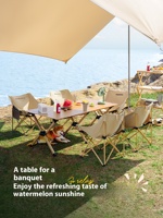 Table pliante d'extérieur au design moderne Équipement de pique-nique portable Ensemble complet d'acier au carbone primitif pour le camping et les pique-niques