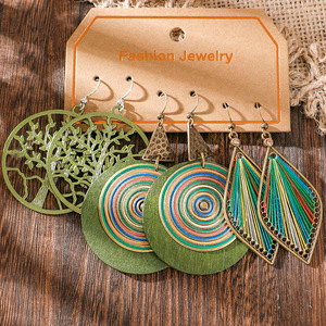 Boucles d'oreilles pendantes bohèmes en alliage plaqué bronze antique pour femme, motif végétal, idéales pour les soirées - Product Image 1