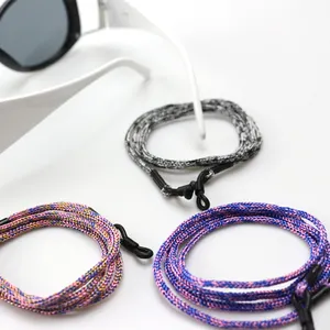 Custom Multi Color Shiny Polyester Fiber Adjustable Glasses Cord Holder Eyewear Retainer Sunglasses Strap