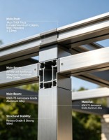Pergola extérieure à lames orientables électrique sur mesure OEM avec conception de projet sur mesure pour villa, jardin et patio