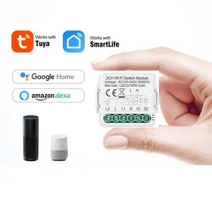 Módulo de fuente de alimentación conmutada Mvava Rohs Ce 16a Tuya, Mini interruptor inteligente Zigbee, módulo de interruptor de relé inteligente Wifi de 2 vías, sin neutro