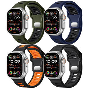 Cinturino impermeabile in Silicone sportivo per Apple Watch Ultra <span class=keywords><strong>2</strong></span> Band da uomo 49mm 46mm 45mm 44mm 42mm per IWatch serie SE 10 9 8 7 - Product Image 1