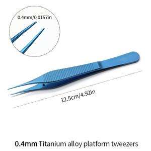 Pinzas para Cirugía de Párpado Doble, Dentadas, con Punta Lisa, de Boca Ancha, Manuales, de Aleación de Titanio, 12.5CM, Pinzas Oftálmicas - Product Image 6