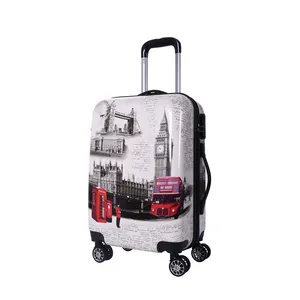 Nuovo design durevole ABS bagaglio 3 pz set set di modelli stampati personalizzati Trolley da viaggio set per lunghi viaggi