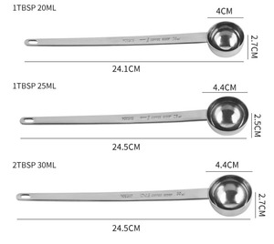 <span class=keywords><strong>Cuchara</strong></span> medidora de café de acero inoxidable de mango largo de <span class=keywords><strong>5</strong></span> <span class=keywords><strong>ml</strong></span> con logotipo personalizado - Product Image 4