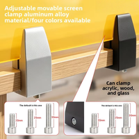Wind-resistant Clip-on Glass Holder Office Desk Side Panels Partitions Screens; Aluminum Alloy Panel Clamp Buckle; Adjustable;