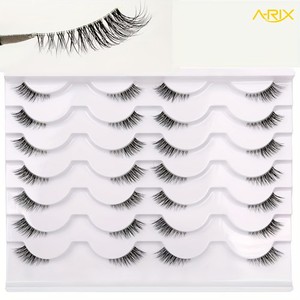 A-RIX Premium Clear Band Half Lashes Wispy <b>Cat</b> Eye Accent Eyelashes Natural Short Corner Lashes 14 Pairs Pack Private Label - Product Image 6