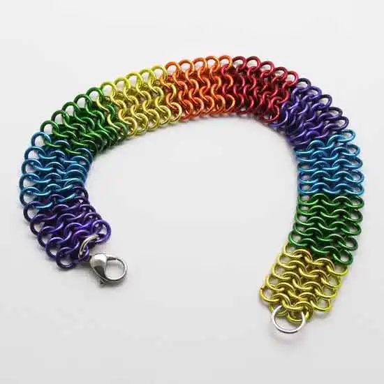 Pulsera Multicolor de acero inoxidable, brazalete ancho de Orgullo Gay, brazalete de amante del arco iris