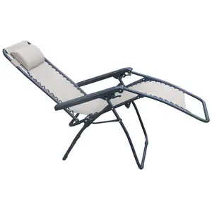 야외 조절 제로 중력 접는 Reclining 라운지 의자 베개