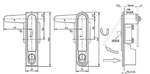 Serrure à poignée escamotable encastrée en alliage d'aluminium noir pour panneau plat, avec <span class=keywords><strong>clé</strong></span>, durable, pour porte de placard HC - Product Image 5