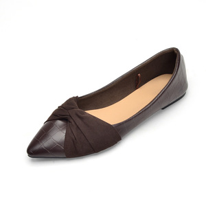 Zapato único puntiagudo de primavera y verano para mujer, zapato plano de tela francesa, barco - Product Image 3