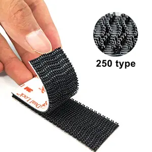 Khóa kép hình nấm, thân đen, <span class=keywords><strong>3M</strong></span> SJ3550/SJ3550CF, mặt sau có keo acrylic trắng - Product Image 1