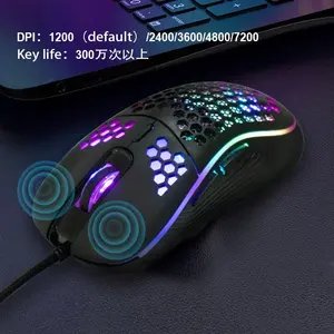 Ratón para Juegos con Cable Honeycomb, Retroiluminación RGB, 7200 DPI Ajustables, Ergonómico - Product Image 2