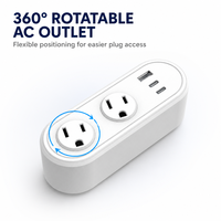 Duvara Monte Edilebilir Aşırı Gerilim Koruyucu 360 °   Döndürülebilir AC Priz PD 20W USB C Hızlı Şarj 2USB-A 2USB-C Ev Ofis Mutfak için