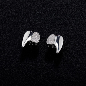 Grillz para dientes, diseño de colmillos de vampiro, estilo Hip Hop, oro, plata, con púas, aleación de cobre, decoración dental, joyería de moda unisex - Product Image 3