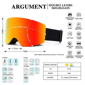 마그네틱 스키 고글 UV400 보호 스노우 스포츠 선글라스 편광 렌즈 스노보딩 편안한 아이웨어 맞춤 제작 - Product Image 3
